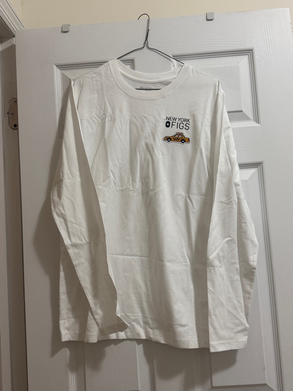 FIGS New York White Long-Sleeve